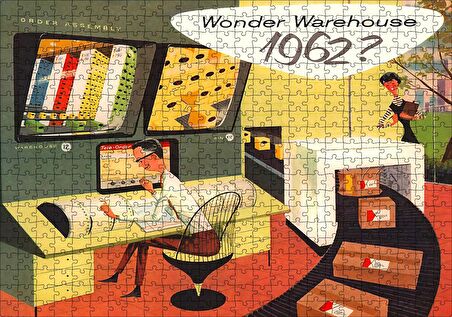 Cakapuzzle  Vintage Üretim ve Depo Sorumlusu Puzzle Yapboz MDF Ahşap