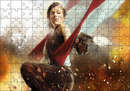 Cakapuzzle  Alice Resident Evil 2020 Oyunu Puzzle Yapboz MDF Ahşap