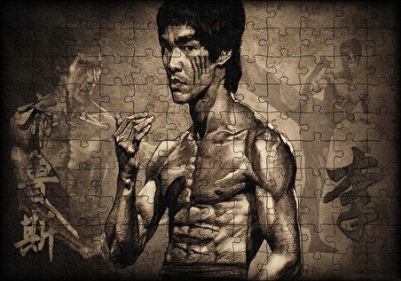 Cakapuzzle  Bruce Lee Kungfu Teknikleri Puzzle Yapboz MDF Ahşap