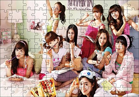 Cakapuzzle  Ders Çalışan Girls Generation Kızlar Puzzle Yapboz MDF Ahşap