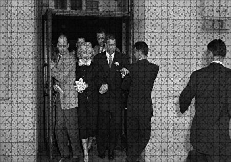 Cakapuzzle  Joe Di Maggio Marilyn Monroe ile Evlendi Puzzle Yapboz MDF Ahşap