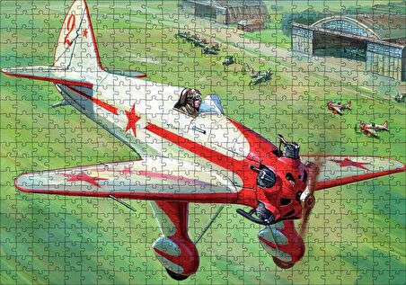 Cakapuzzle  Nostaljik Boyama Savaş Uçağı Puzzle Yapboz MDF Ahşap