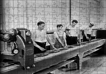 Cakapuzzle  Modern Zamanlarda Charlie Chaplin Puzzle Yapboz MDF Ahşap