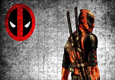 Cakapuzzle  Deadpool Gri Eski Duvar Arka Plan Puzzle Yapboz MDF Ahşap
