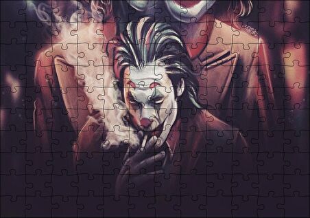 Cakapuzzle  Joker Sigara İçiyor Çizim Puzzle Yapboz MDF Ahşap