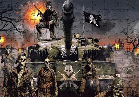 Cakapuzzle  Ölüler Ordusu Tank Taburu Puzzle Yapboz MDF Ahşap