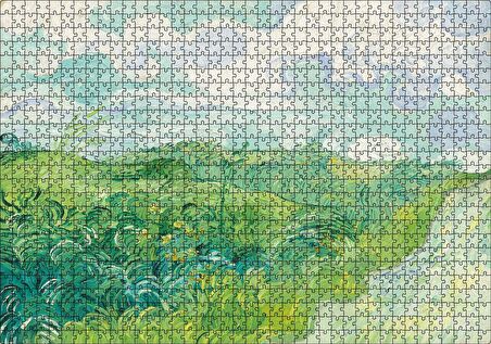 Cakapuzzle  Yeşil Buğday Tarlaları Vincent Van Gogh Puzzle Yapboz MDF Ahşap