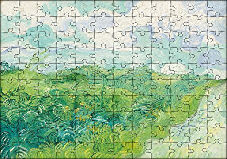 Cakapuzzle  Yeşil Buğday Tarlaları Vincent Van Gogh Puzzle Yapboz MDF Ahşap