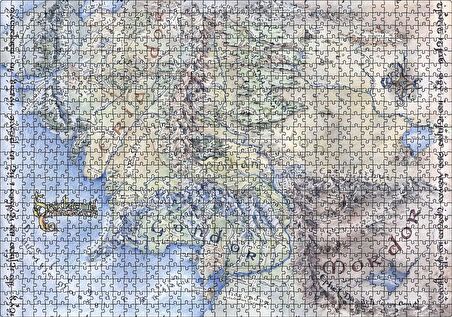 Cakapuzzle  Yüzüklerin Efendisi Ortadünya Haritası Puzzle Yapboz MDF Ahşap