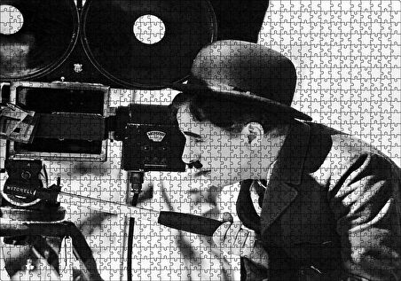Cakapuzzle  Charlie Chaplin Ve Kamera Puzzle Yapboz MDF Ahşap