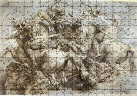 Cakapuzzle  Leonardo Da Vinci Savaş Sahnesi Puzzle Yapboz MDF Ahşap