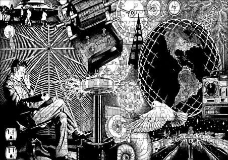 Cakapuzzle  Nikola Tesla Ve Bilim Ürünü Görseller Puzzle Yapboz MDF Ahşap