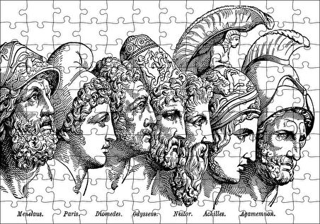 Cakapuzzle  Truva Savaşı Kahramanları Puzzle Yapboz MDF Ahşap