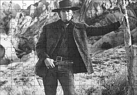 Cakapuzzle  Clint Eastwood Bela Arayan Adam Filmi Görseli Puzzle Yapboz MDF Ahşap