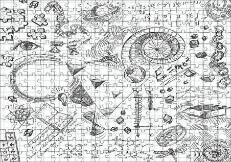 Cakapuzzle  Formüller Bilimsel Çizim Eskizleri Puzzle Yapboz MDF Ahşap