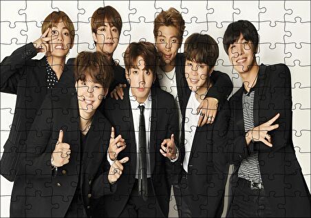 Cakapuzzle  BTS Koreli Gençler Zafer İşareti Puzzle Yapboz MDF Ahşap