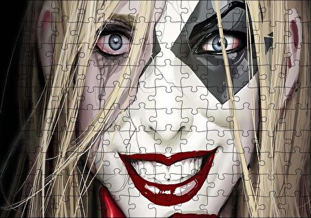 Cakapuzzle  Harley Quinn Dijital Sanat Görseli Puzzle Yapboz MDF Ahşap