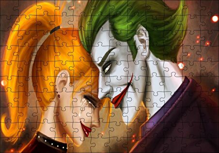 Cakapuzzle  Joker And Harley Quinn Görseli Puzzle Yapboz MDF Ahşap
