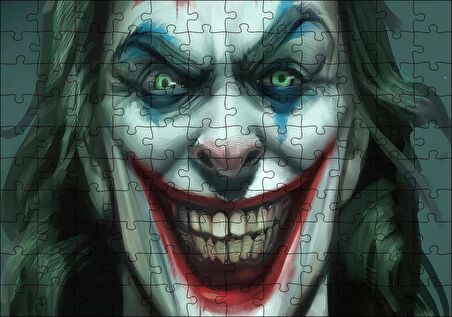 Cakapuzzle  Joker Gülümsemesi Yağlı Boya Resmi Puzzle Yapboz MDF Ahşap