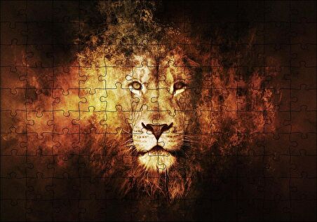 Cakapuzzle  Judah Aslanı Fantastik Çizim Puzzle Yapboz MDF Ahşap