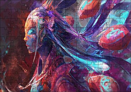 Cakapuzzle  Renklerin Kızı Dijital Görsel Puzzle Yapboz MDF Ahşap