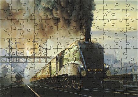 Cakapuzzle  Kömürlü Tirenler İstasyon Kirli Hava Görseli Puzzle Yapboz MDF Ahşap