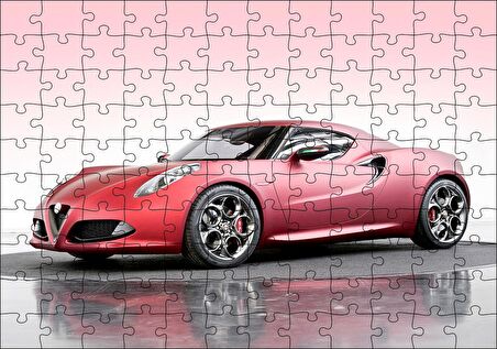 Cakapuzzle  Alfa Romeo 4C Concept Kırmızı Otomobil Görseli Puzzle Yapboz MDF Ahşap