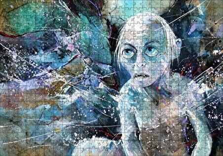 Cakapuzzle  Gollum Suluboya Duvar Boyama Puzzle Yapboz MDF Ahşap