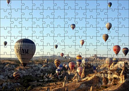 Cakapuzzle  Gündoğumunda Kapadokyada Balonlar Puzzle Yapboz MDF Ahşap