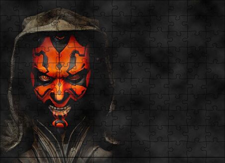 Cakapuzzle  Yıldız Savaşları Maskeli Karakter Karanlık Arka Plan Puzzle Yapboz MDF Ahşap