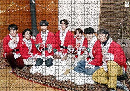 Cakapuzzle  BTS Grubu Mutlu Noeller Görseli Puzzle Yapboz MDF Ahşap