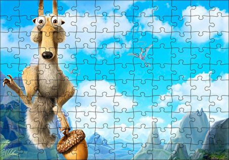Cakapuzzle  Buz Devri Sincap Scrat Ve Fındık Görseli Puzzle Yapboz MDF Ahşap