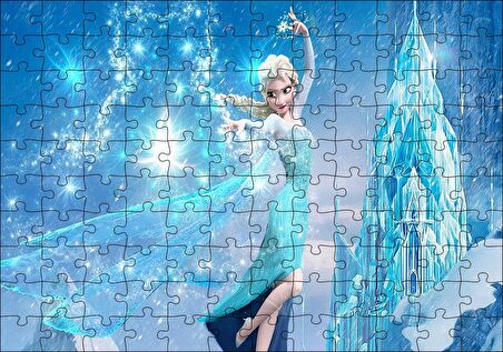 Cakapuzzle  Karlar Ülkesi Elsa Sihir Görseli Puzzle Yapboz MDF Ahşap