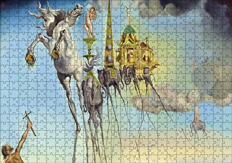 Cakapuzzle  Salvador Dali Ve Gerçeküstü Fil İmgeleri Görseli Puzzle Yapboz MDF Ahşap
