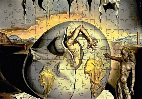 Cakapuzzle  Salvador Dali Yeni İnsanın Doğuşunu İzleyen Jeopolitik Çocuk Görseli Puzzle Yapboz MDF Ahşap
