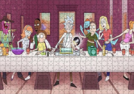 Cakapuzzle  Son Akşam Rick Ve Morty Görseli Puzzle Yapboz MDF Ahşap