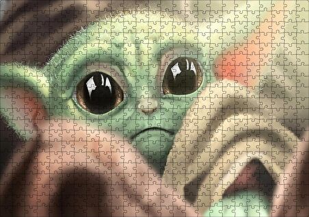 Cakapuzzle  Üzgün Bebek Yoda Görseli Puzzle Yapboz MDF Ahşap