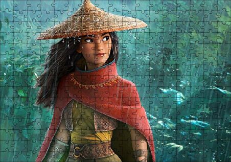 Cakapuzzle  Raya ve Son Ejderha Yağmurda Görseli Puzzle Yapboz MDF Ahşap