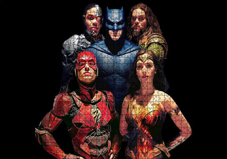 Cakapuzzle  Adelet Ligi Batman Superman Wonder Woman Flash Ve Aquaman Görseli Puzzle Yapboz MDF Ahşap