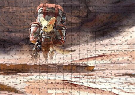 Cakapuzzle  Bisikletli Gezgin Tilki Puzzle Yapboz MDF Ahşap