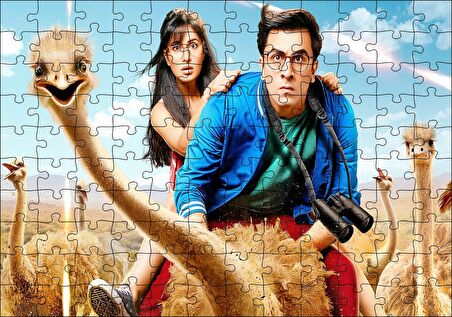 Cakapuzzle  Devekuşları Adam ve Kız Puzzle Yapboz MDF Ahşap