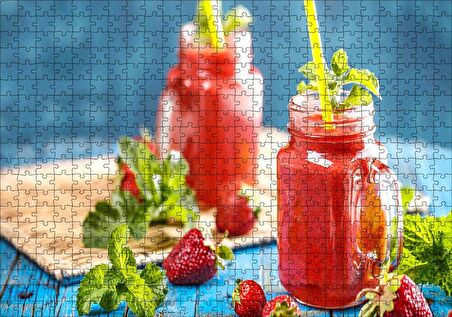 Cakapuzzle  Dut Meyveli Smoothie Görseli Puzzle Yapboz MDF Ahşap