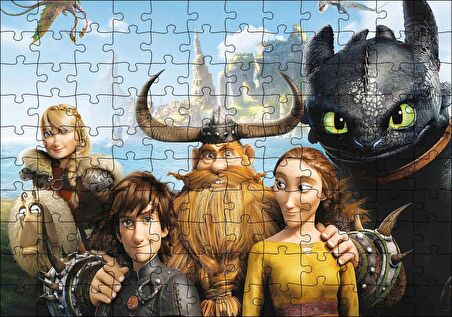 Cakapuzzle  Ejderhanı Nasıl Eğitirsin 2 Karakterler Puzzle Yapboz MDF Ahşap