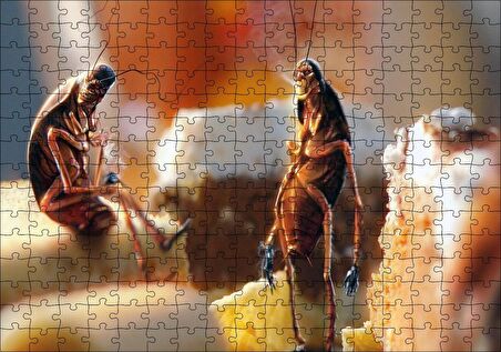 Cakapuzzle  Hamam Böceklerinin Muffin Keyfi Puzzle Yapboz MDF Ahşap