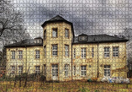 Cakapuzzle  Hayaletli Terkedilmiş Şato Puzzle Yapboz MDF Ahşap