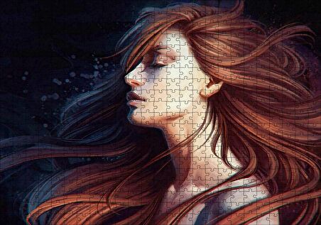 Cakapuzzle  Kahverengi Saçlı Kız Puzzle Yapboz MDF Ahşap