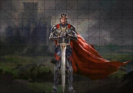 Cakapuzzle  Kral Arthur Sanat Eseri Görseli Puzzle Yapboz MDF Ahşap