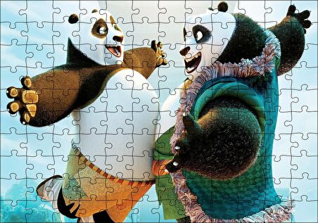 Cakapuzzle  Kungfu Panda Usta ve Çırak Puzzle Yapboz MDF Ahşap
