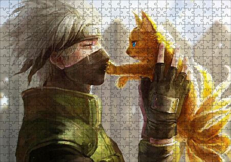 Cakapuzzle  Naruto Anime Kedi Görseli Puzzle Yapboz MDF Ahşap