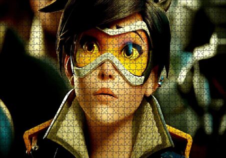 Cakapuzzle  Overwatch Agent Tracer Oyunları Görseli Puzzle Yapboz MDF Ahşap